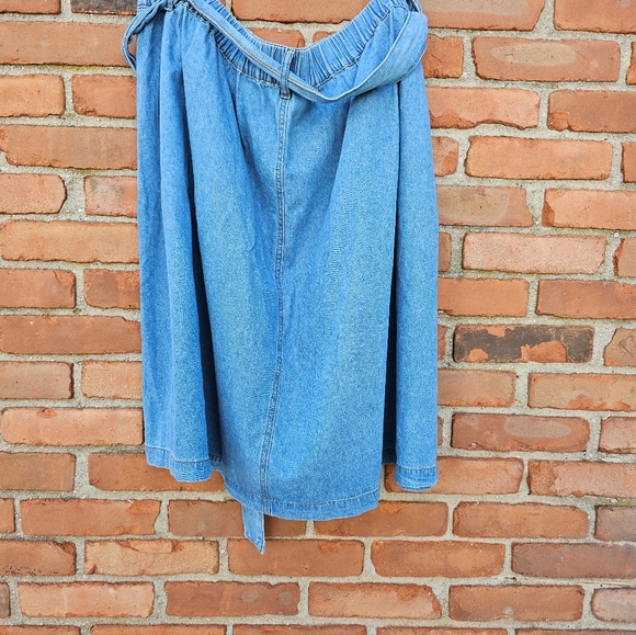 New 4XL Denim Button Front Skirt | Stretch Waist | Side Pockets - Picture 15 of 15